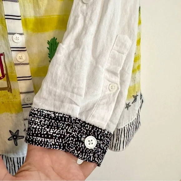 John Mark White Button-Down Top Colorful Beach Vacation Dog Resort Wear Print XL - Picture 10 of 15